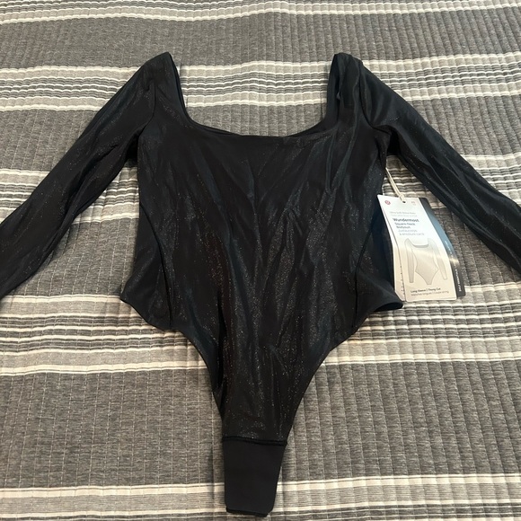 NWT Lululemon Women’s XS Wundermust black Bodysuit thong back - Picture 1 of 8